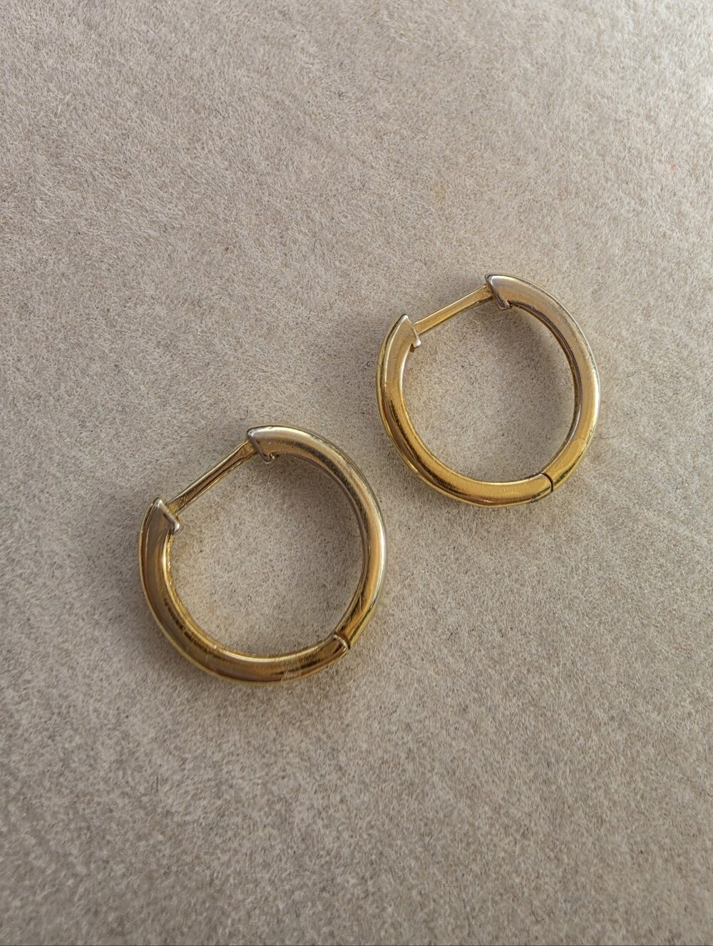Gold-Tone 925 Sterling Silver Huggie Hoop Earrings • 1.40g